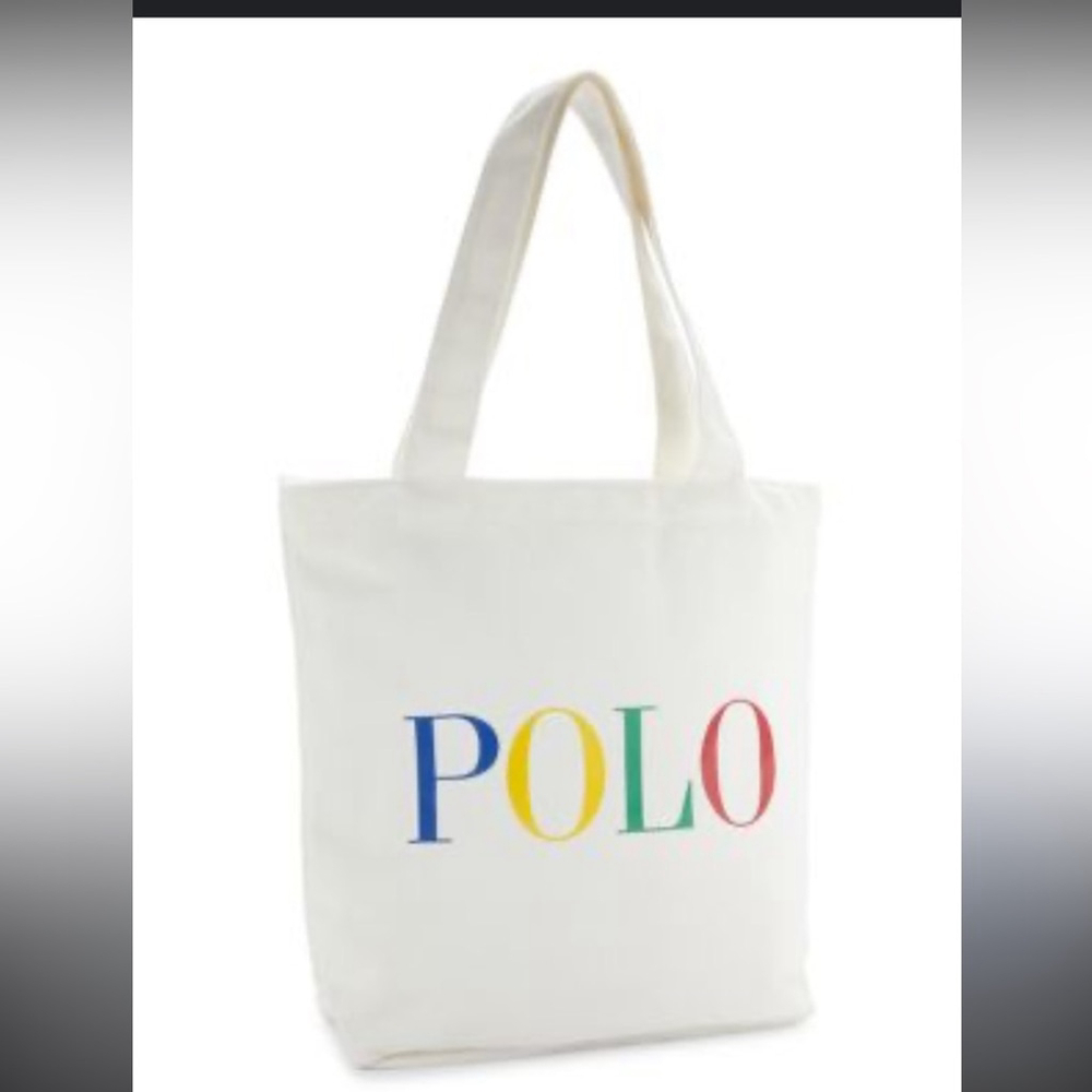 Polo Ralf Lauren White canvas Tote Bag